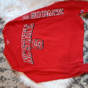 Champion long sleeve crewneck shirt. NC State.